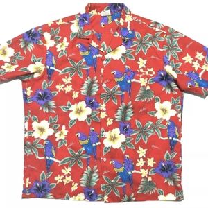 Kalena Fashions Mens Vintage XL Short Sleeve Button Up Floral Hawaiian Shirt EUC